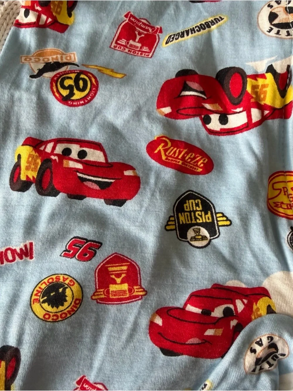 Disney Baby Lightning McQueen Footed Sleeper Bamboo Set NEW 3 6 Months Hat Gift
